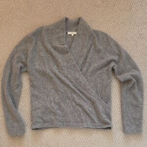Vince Gray Wrap-Style Shawl Cardigan